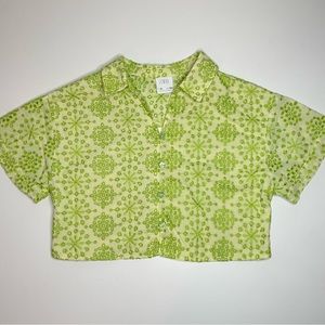 Zara Green Cropped Shirt